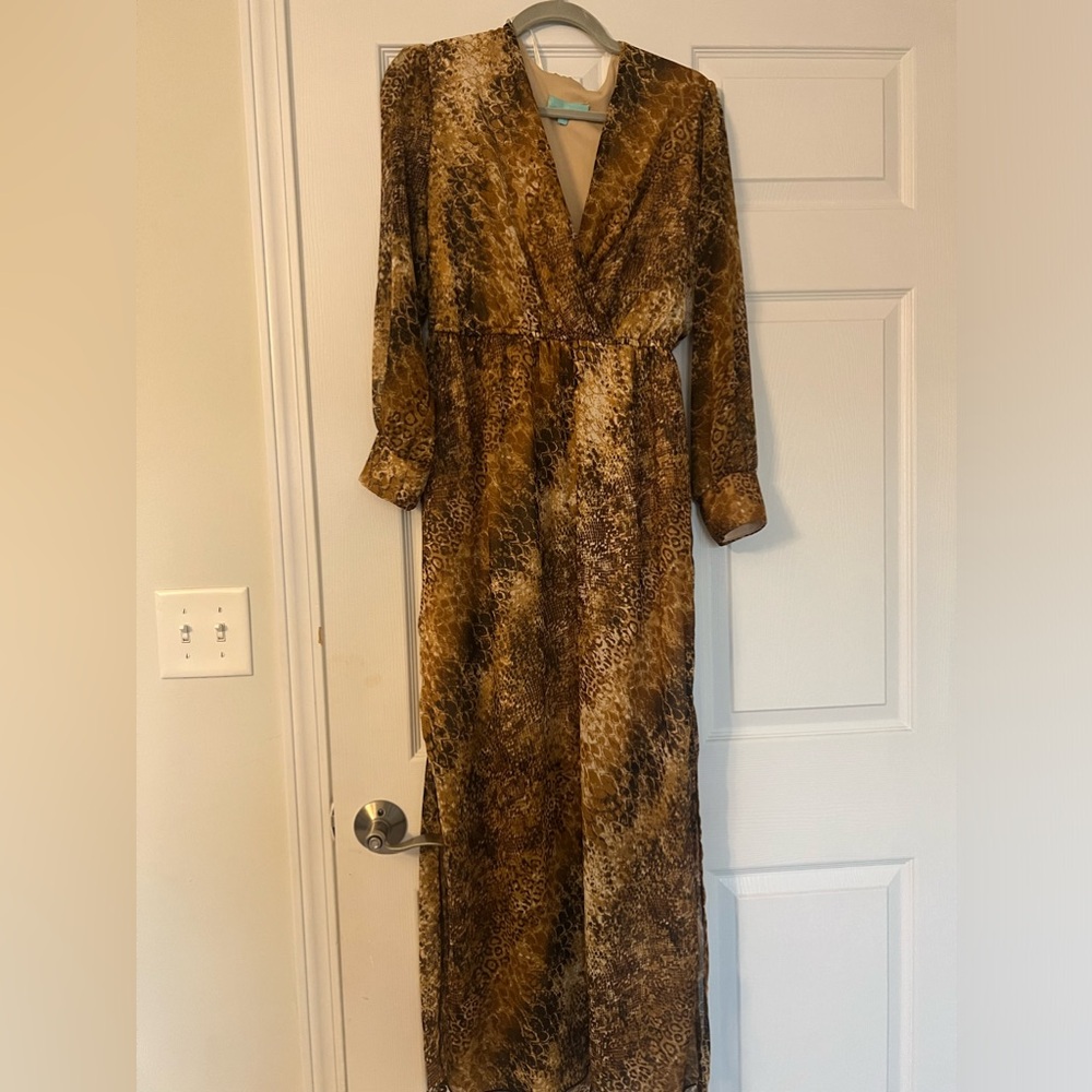 Long snake print dress